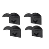 Four black no-drill adhesive hat hooks for wall storage
