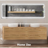 Espejo LED de cuerpo completo con marco de aluminio mostrado en un hogar moderno.