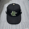 Black embroidered star hip-hop baseball cap with silver and white detailing