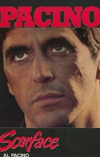 Affiche de film Scarface avec un portrait rapproché d'Al Pacino