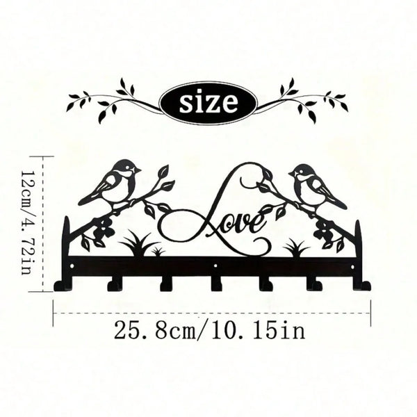 Bird Shaped Wall Hook Key Holder – Rust-Proof Metal Organizer for Keys & Jewelry