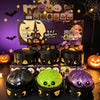 A Halloween themed sensory squishy blind box featuring pumpkin and spooky characters in various colors.