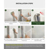 Installation steps for a clear oil-proof self-adhesive wall protector film showing how to apply it to a wall.