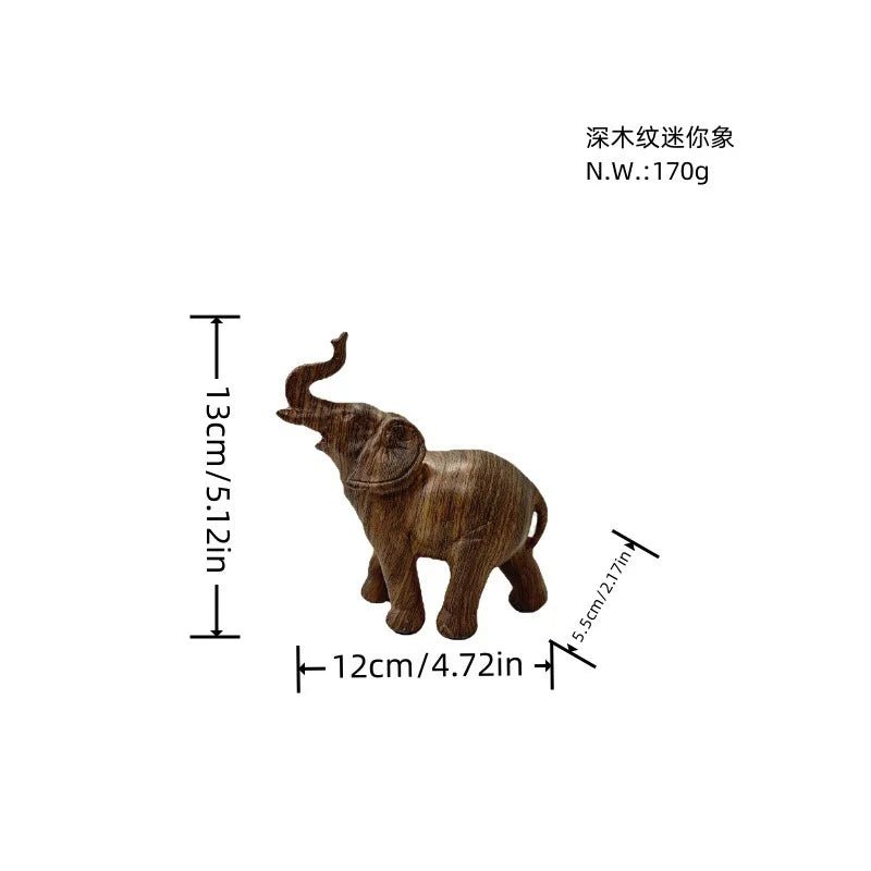 Colorful Elephant Resin Figurine for Home Decor