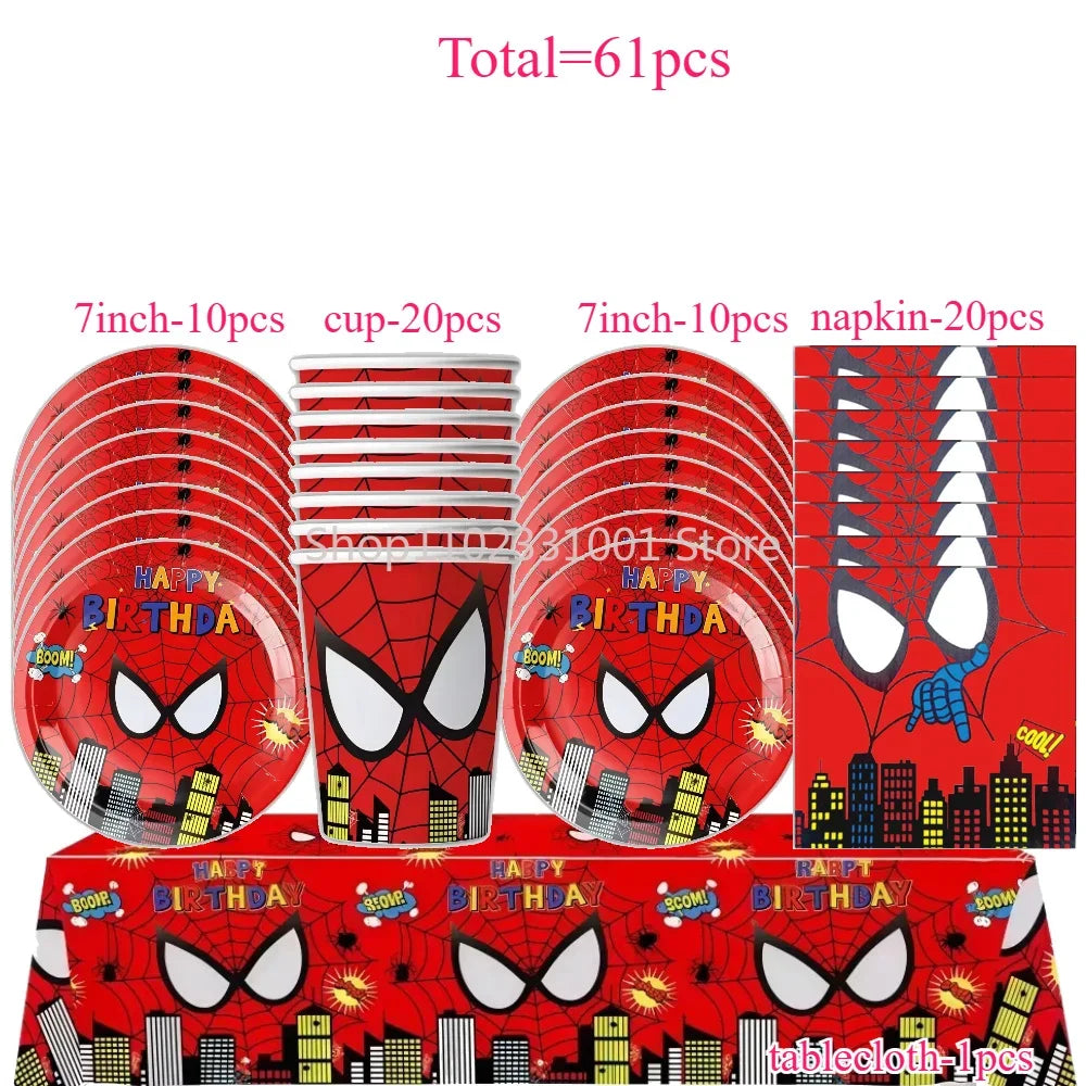 Superhero Birthday Party Tableware and Decoration Kit