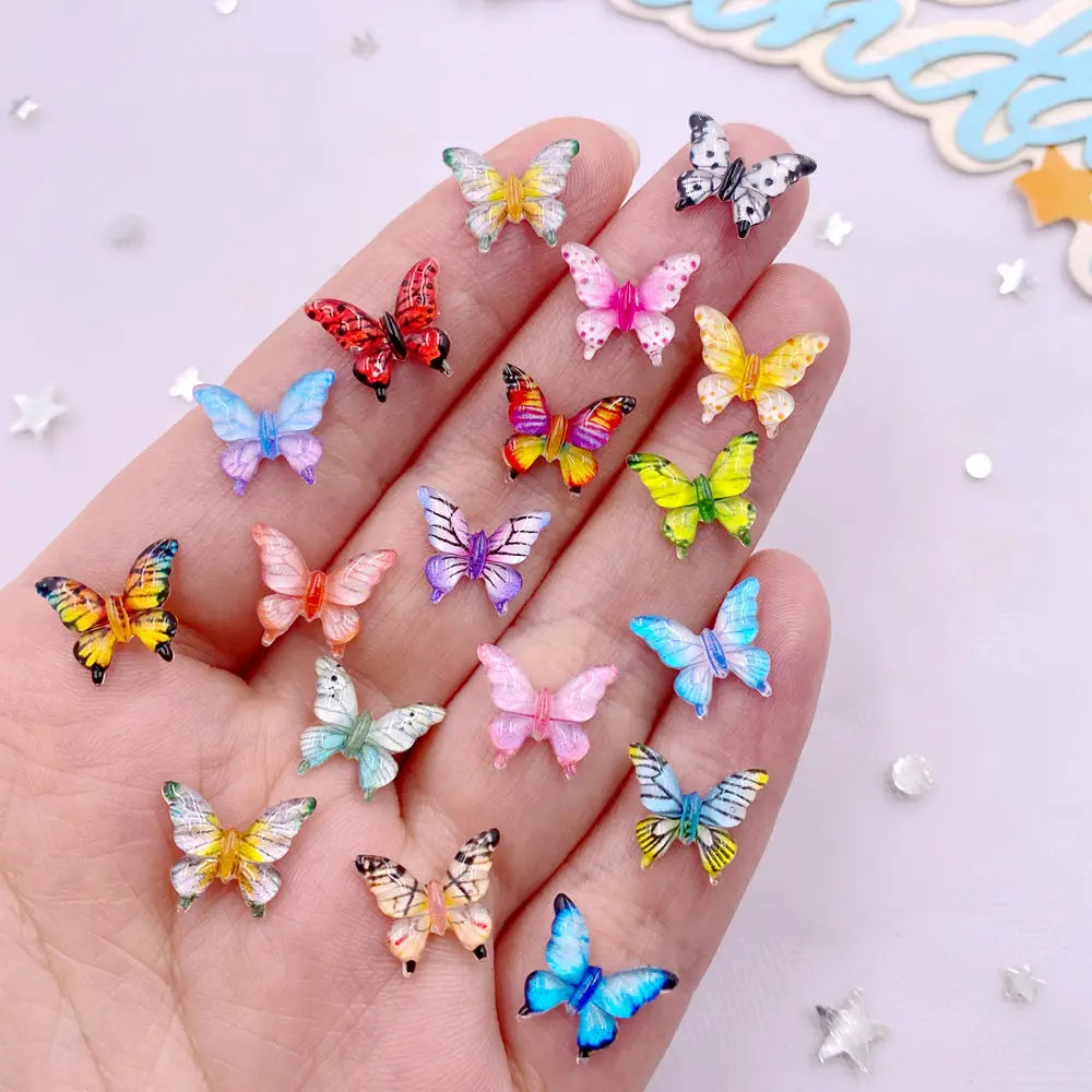 Mixed Color Butterfly Rhinestone Flatback Crystals for DIY Crafts