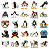 A collection of various cute penguin stickers and decals for crafting
