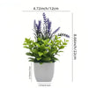 Mini Artificial Bonsai Plants Set for Shelf & Desk Decor