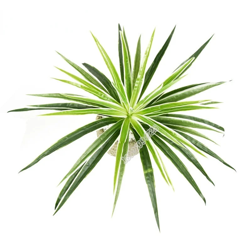 Artificial chlorophytum branch with long green leaves for home decor