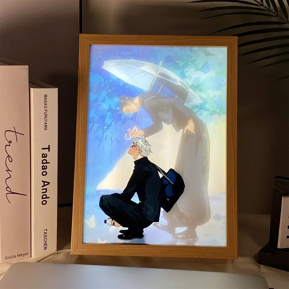 Anime Satoru Gojo LED Lighted Photo Frame with Three Color Modes