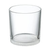 A clear, heavy-based tumbler glass used for serving whiskey.