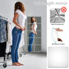 Miroir de corps entier montrant les caractéristiques robustes, anti-bris, flexibles et réutilisables.