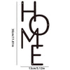 Black metal word art wall decor spelling out HOME