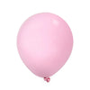 A single, smooth pink latex balloon against a white background.