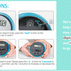 Instructions for using a transparent counting piggy bank, showing reset and plus/minus functions.