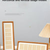 A horizontal solid wood photo frame display stand with six square compartments, shown on a white surface.