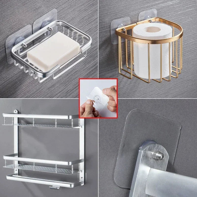 Stainless steel wall hooks and adhesive dispensers for mounting items without drilling