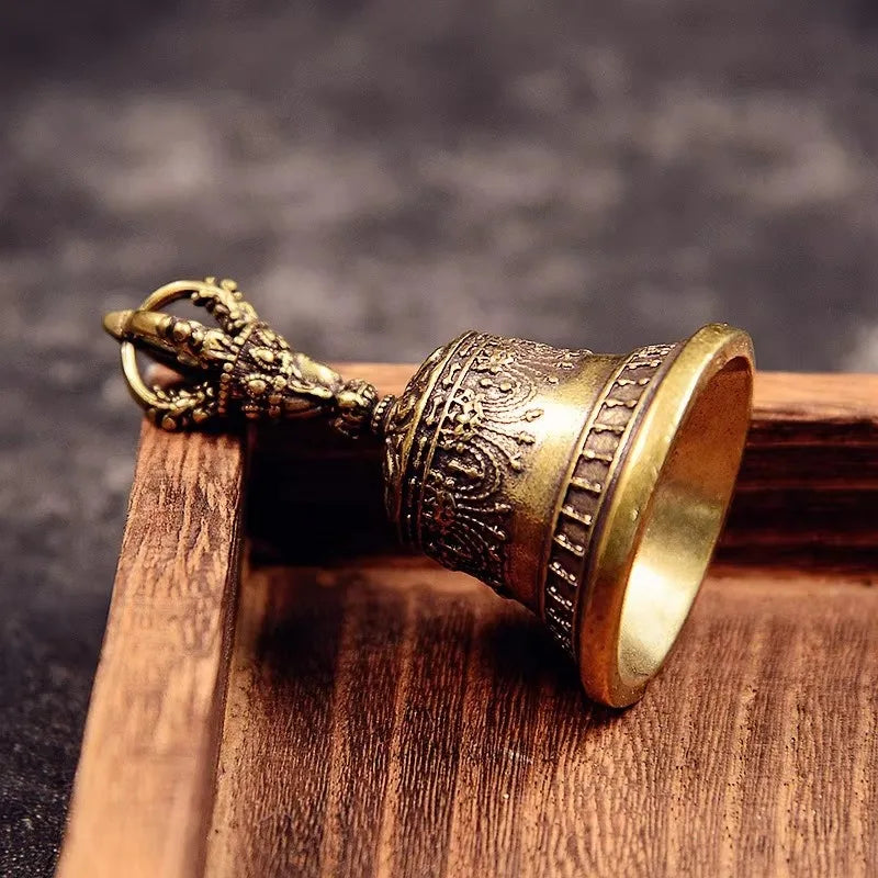Tibetan Bronze Decorative Bell with Keychain