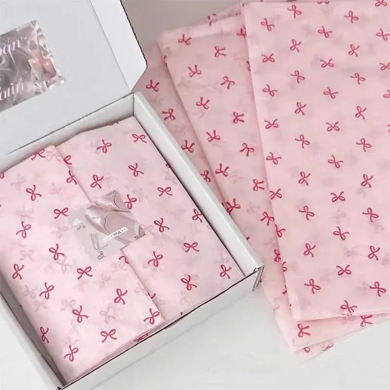 Pink Bowknot Wrapping Paper for Bouquets and Gifts
