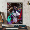 Anime canvas art poster featuring Toji Fushiguro in a dynamic pose with dark and vibrant colors.