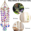 Crystal rainbow wind chime decor featuring colorful glass beads and charms used for garden, window, and bedroom decoration.