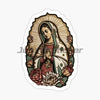 A decal sticker set featuring an image of the Virgin Mary with a halo and rays of light.