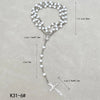 Faceted Crystal Rosary Necklace with Crucifix Pendant