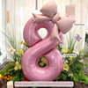 Pink Bowknot Number Foil Balloons – 40-Inch Party Decoration Set