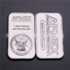 Two silver bullion bar replicas labeled APMEX featuring a Troy ounce of fine silver.