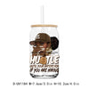 A clear tumbler with a brown and gold graphic featuring text that reads HUSTLE UNTIL YOUR HATERS ASK IF YOU ARE HIRING