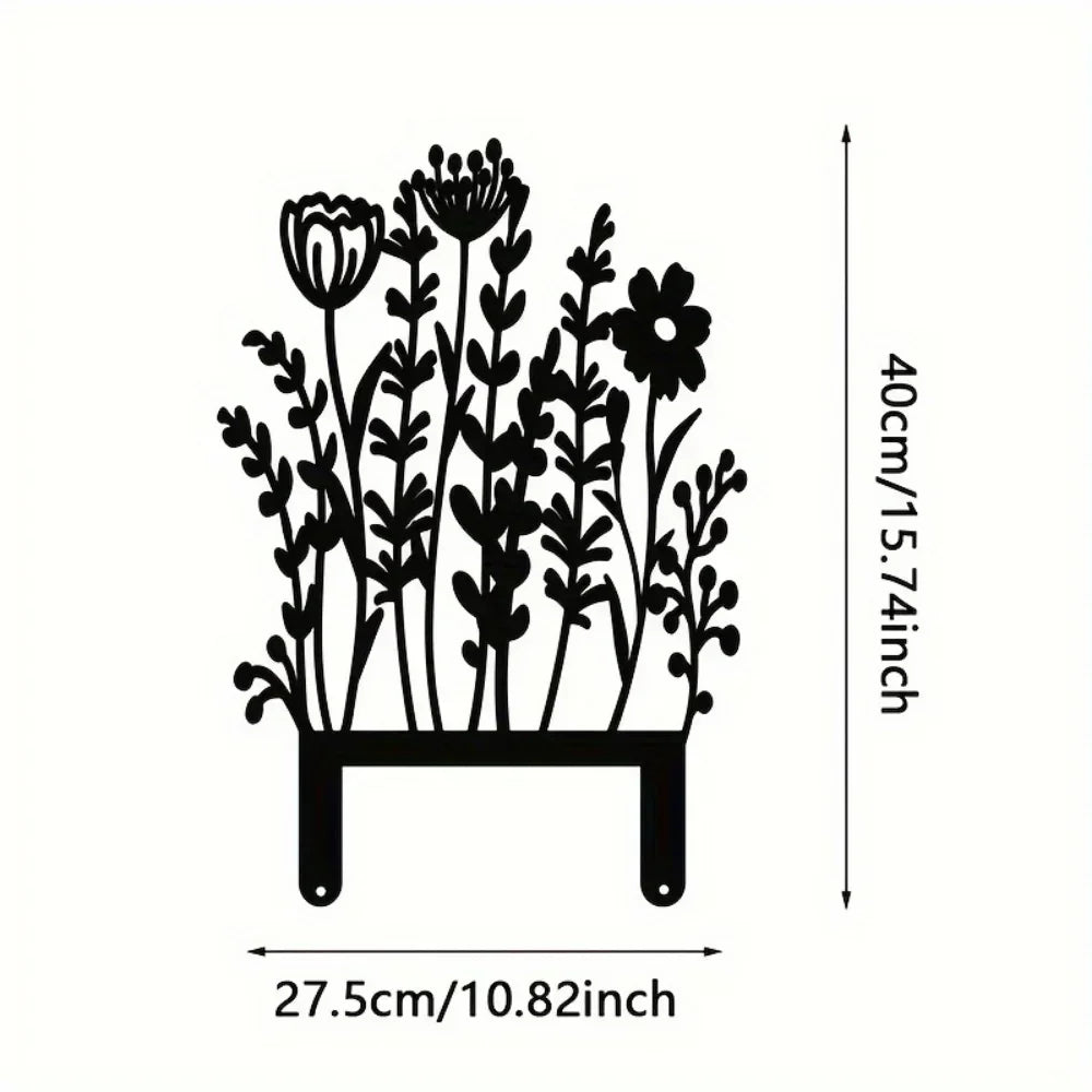 Black decorative metal key hooks with floral designs for wall organization