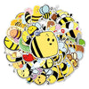 A collection of cartoon bee stickers featuring various bees and bee-related elements.