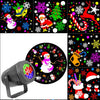 Outdoor LED projector light featuring various Halloween and Christmas patterns on a circular lens.