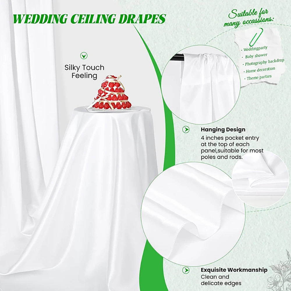 Elegant Satin Backdrop Curtain for Weddings and Events