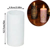 White silicone mold for candles and resin art with a cylindrical shape.
