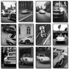 Un collage de voitures modernes, y compris une coupette argentée et une voiture de sport blanche, prises sous différents angl