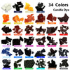 A collection of 34 colored candle dye blocks in various shades including white, black, yellow, orange, pink, and green.