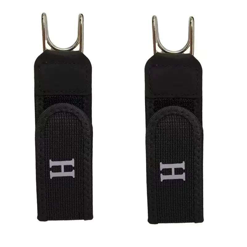 Black lazy belt with a metal hook and elastic waistband