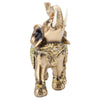 Goldene Elefantstatue mit Tusken und aufwendiger Verzierung, darstellt Reichtum und Glück.