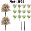 Pink artificial flowers in 12 individual stems for outdoor and indoor decoration