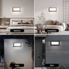A collection of interior lighting fixtures including a bedroom, living room, eaves, and door installation.