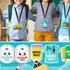 A set of six colorful lanyards and passes for different rooms, including restroom and nurse access.