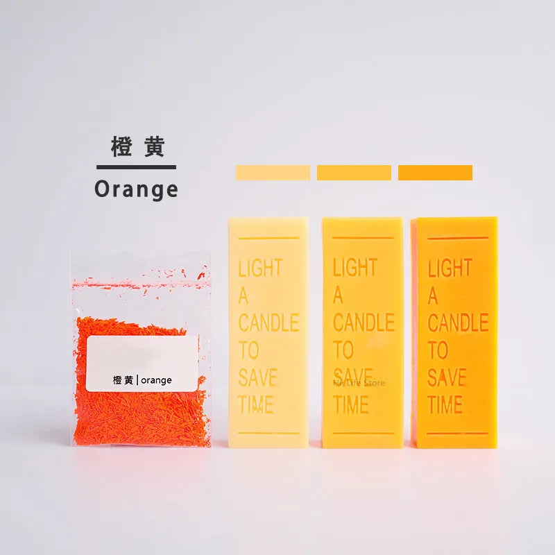 Orange candle dye colorants in various concentrations shown next to the product title.