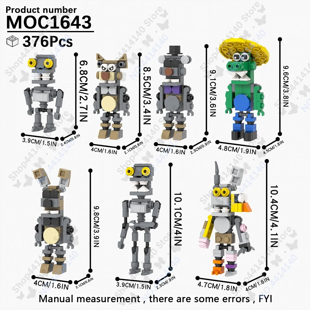 A set of 376 pieces of Five Nights at Freddy's characters in various sizes and poses.