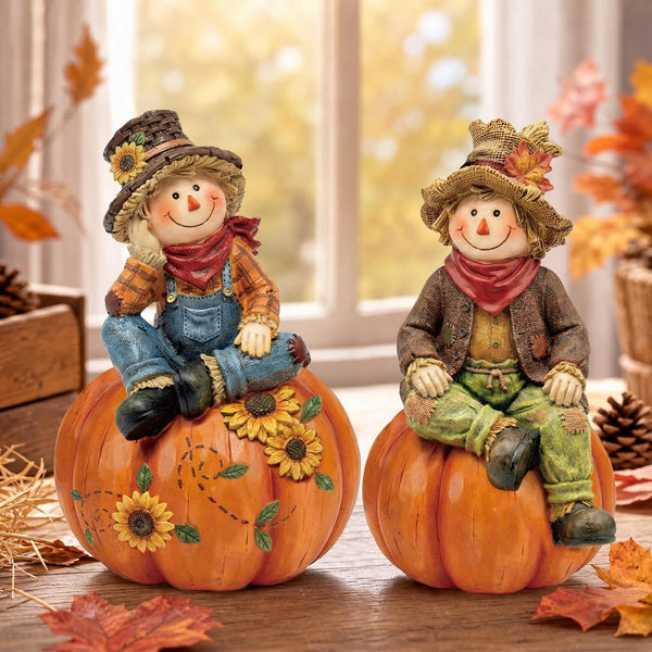 Autumn Scarecrow Wooden Tabletop Decor Set