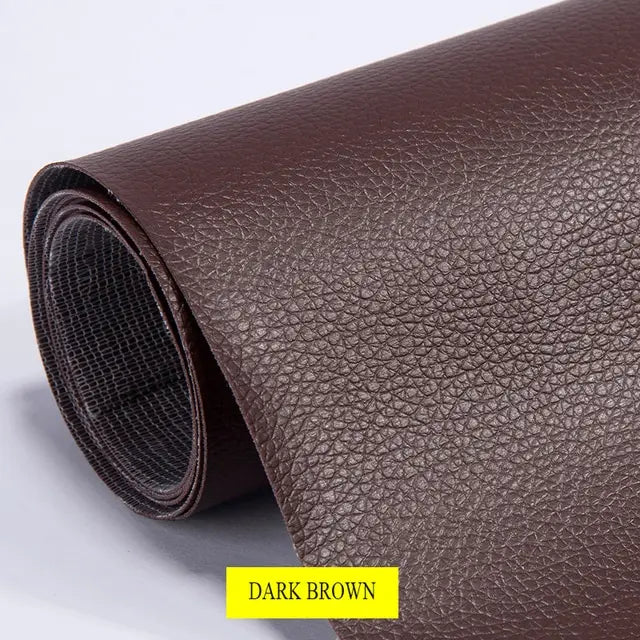 Roll of dark brown self-adhesive PU leather furniture repair patches