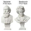 White plaster bust miniature of a bearded man, likely a historical figure, shown from the front and side.