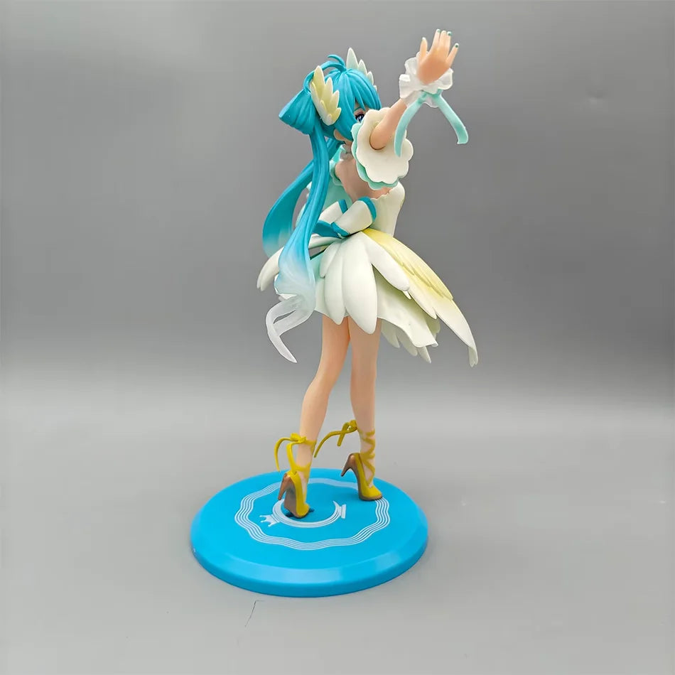 PVC figure of Hatsune Miku Swan in a white and blue ballet outfit with yellow accents.