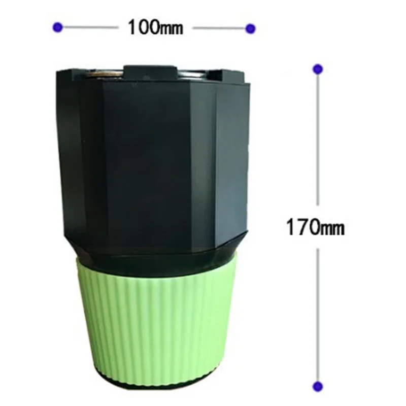 A black and lime green multi-compartment coin organizer with a detachable tray.