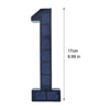 A vertical solar LED house number sign with automatic dusk-to-dawn lighting, measuring 17cm or 6.69 inches.